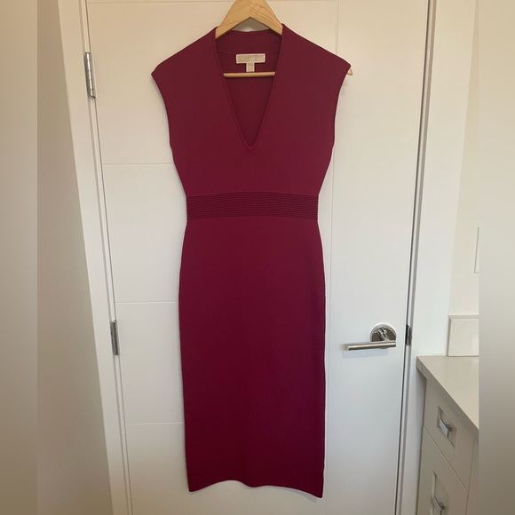 Michael Kors Red Midi BodyCon dress- size S. Perfect condition worn once - Picture 1 of 5